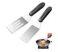 Spatule en Inox,2 Pcs Mini Spatules de Service Spatules Cuisine | Spatule en Acier Inoxydable et Grattoir avec Poignée Facile à Nettoyer Robuste Durable pour Crêpes Tiramisu Pizza Desserts