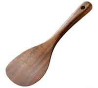 Spatule en pour bois de Teck Naturel pour Poêles Spatule en pour | Teck , design plat anti-collant, protège poêles, finition naturelle, 19.8x7cm