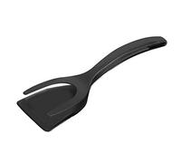 Spatule en silicone 2 en 1, spatule à rabat avec pince de cuisson en silicone, ustensile de cuisine portable résistant aux températures élevées pour retourner le poisson