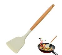 Spatule en silicone avec manche en bois | Outils de cuisine résistants à la chaleur | Ensemble de gadgets de cuisine avec poignée en bois | Cuillère solide en silicone antiadhésif Ustensiles de