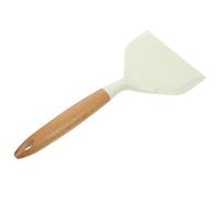 Spatule en Silicone Blanche Multi-fonction Manche Bois | Résistante à Chaleur, pour Poêle Antiadhésive, Finition Soignée, Entretien Facile et Prise en Main Confortable