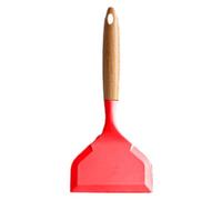Spatule en silicone Turner, spatule en silicone résistante à la chaleur | Outil de friture large anti-rayures avec manche en bois de hêtre, retourner les œufs, le poisson et le filet
