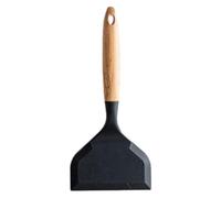 Spatule en silicone Turner, spatule en silicone résistante à la chaleur | Outil de friture large anti-rayures avec manche en bois de hêtre, retourner les œufs, le poisson et le filet