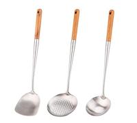 Spatule et louche pour wok - 43,2 cm - Spatule pour wok en acier inoxydable 304.