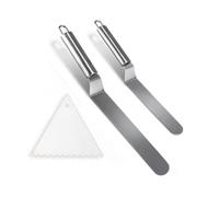 Spatule Pâtisserie Ustensile Inox à Palette pour Glaçage et Lissage de Pâte à Sucre, Crêpes et Gâteaux