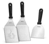 Spatule plancha - Inox - Ensemble 3 pièces - Pour plaque de cuisson et barbecue