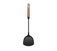 Spatule pour wok en fer, pelle à frire en métal nitridé à haute température avec poignée ergonomique en bois pour la cuisine de restaurant (spatule)