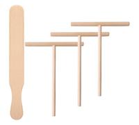 Spatule Râteau à Crêpes en Bois, pour Cuisson sur Plaque lisse | Outil Monobloc, Bords Fins et Arrondis, Surface Polie sans Bavure, Usage en Restaurant Cuisine