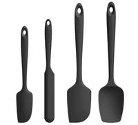 Spatule Silicone Lot de 4: U-Taste Cuisine Maryse Pâtisserie Résistante à la Chaleur 250℃, Ustensiles à Marise Patissier Alimentaire Antiadhésive Flexible sans BPA pour la Cuisson (Noir)