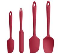 Spatule Silicone Lot de 4: U-Taste Cuisine Maryse Pâtisserie Résistante à la Chaleur 250℃, Ustensiles à Marise Patissier Alimentaire Antiadhésive Flexible sans BPA pour la Cuisson (Rouge)