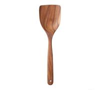Spatule Wok pour bois de Teck 33cm Anti-Rayures Spatule Wok pour