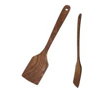 spatuleEn Bois À Long Manche - Ustensile De Cuisine, spatuleÀ Frire | Antiadhésive, Outil D'agitation En Bois, Cuillère À Gratter Plate | Pour La Cuisson Sur Chauffante Au