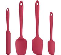 Spatules en silicone et spatule à pâte, lot de 4 pièces, résistantes à la chaleur jusqu'à 315 °C, revêtement antiadhésif, spatule à gâteau sans soudure, conception monobloc pour la pâtisserie, la conf