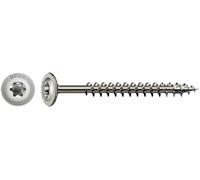 SPAX construction bois tête disque, 8 x 80 mm, 50 pièces, filetage total,T-STAR plus T40, 4CUT, acier inoxydable A2-0257000800805