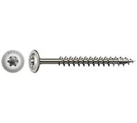 SPAX construction bois tête disque, 8 x 80 mm, 50 pièces, filetage total,T-STAR plus T40, 4CUT, acier inoxydable A2-0257000800805