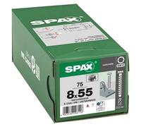 SPAX® 1881010800555 : Vis à béton SPAX® S-CS tête hexagonale avec rondelle, 1881010800555, 8 mm x 55 mm, paquet de 75 pièces.
