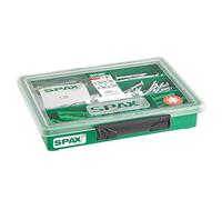 SPAX Assortiment de 160 Vis et Chevilles, T-STAR plus, WIROX, T20, 160 pcs. | Kit universel avec tête fraisée et pointe 4CUT. Idéal pour bois, plastique et métal avec chevilles SD et embout inclus.