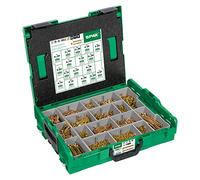 SPAX Coffret de montage L-BOXX, 1 pièce, Assortiment de vis avec 17 dimensions, Tête fraisée, Cruciforme Z, 4CUT, YELLOX - 5000009164019