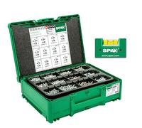 SPAX Coffret de Vis pour Meubles en Systainer³ T-Loc, 2900 pcs., T20 | Set complet de vis universelles, d'assemblage et de parois arrière avec niveau à bulle et embouts T-STAR plus