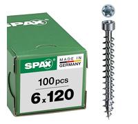 SPAX 1211010601205 Assortiment de vis à tête cyclindrique 6 mm 120 mm T-STAR plus acier 100 pc(s)