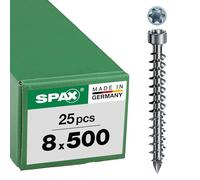 SPAX construction bois tête cylindrique, 8 x 500 mm, 25 pièces, filetage total,T-STAR plus T40, pointe CUT, WIROX - 1221010805005