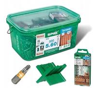 Lot de 500 vis terrasse acier tête cylindrique SPAX, Diam.5 mm x L.60 mm G