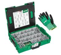 SPAX L-BOXX Mallette de Montage - 2445 Vis WIROX, T-STAR plus, 16 Tailles | Coffret d assortiment professionnel pour bois avec Bitbox et gants de travail. Revêtement anticorrosion A9J durable.