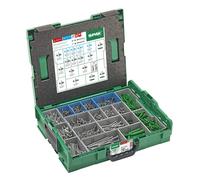 SPAX L-BOXX Mallette pour Électriciens, 1 200 Vis, 250 Chevilles, T20 | Kit WIROX et acier inox A2 avec 14 dimensions de vis à tête demi-ronde, embouts T-STAR plus et coffret de transport robuste