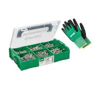 SPAX L-BOXX Mini Coffret de 700 Vis WIROX, Tête Fraisée, T20, 700 pcs. | Kit complet avec 6 tailles de vis bois, filetage total et partiel, incluant 3 embouts T-STAR plus et gants de travail
