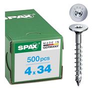 SPAX Lot de 500 vis ardoise 4 x 34 mm Filetage partiel Tête spéciale T-Star plus T20 4CUT - 35704015801001