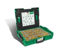 SPAX Coffret de montage L-BOXX, 1 pièce, Assortiment de vis avec 17 dimensions, Tête fraisée, Cruciforme Z, 4CUT, YELLOX - 5000009164019