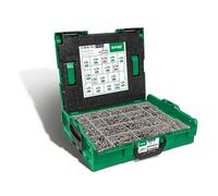 Spax Malette plastique de montage L-BOXX, Kit de vis avec 17 dimensions, Tête fraisée, T-STAR plus, 4CUT, Acier spécial inoxydable A2 - 5000009165019