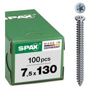 SPAX-RA, 7,5 x 130 mm, 100 pièces, Tête centrante, Tête fraisée plate, T-STAR plus T30, WIROX - 1021010751305