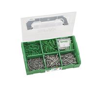 SPAX Assortiment L-BOXX petit, set de vis avec 3 dimensions + chevilles, 480 pièces, tête fraisée, T-STAR plus T20, WIROX - 5000009160209