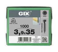 SPAX Spax GIX-A Tête trompette 3,9 x 35 H2 Filetage fin phosphaté Quantité:1000