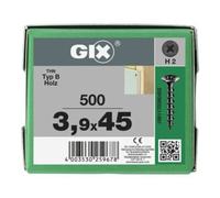 SPAX Spax GIX-B Tête trompette 3,9 x 45 H2 Filetage grossier PHOSPHATÉ Quantité:500