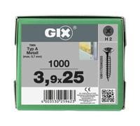 SPAX Spax GIX-D Tête trompette 3,9 x 25 H2 Pointe de forage phosphaté en magasin Quantité:1000