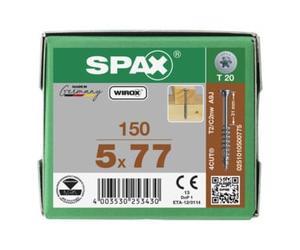 SPAX SPAX TELKO sans lentille T-STAR+ T20 WIROX 5 x 77 Quantité:150