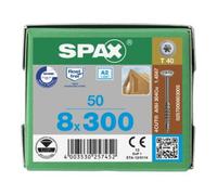 SPAX Vis à tête disque WIROX 8 x 240 mm T-STAR PLUS T30 TG 4 Cut - 50 pièces