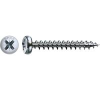 SPAX tête demi-ronde 4.5x 25 filetage complet Pozidriv 2 Wirox-argent avec évaluation, 1000 pièces
