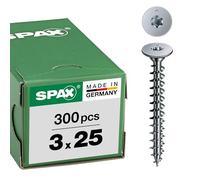 SPAX Tête disque plate pour panneaux arrière, 3,0 x 25 mm, 300 pièces, filetage total, tête ronde large plate, T-STAR plus, 4CUT, WIROX - 0151010300253