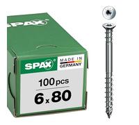 SPAX Vis de réglage, 6 x 160mm, 100 pièces, tête plate, T-STAR plus T30, rainures de retenue, 4CUT, WIROX - 0161010600803