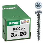 SPAX Vis universelle 3,5 x 20 mm, 1000 pièces, T-STAR plus, tête demi-ronde, filetage total, 4CUT, WIROX A9J, 0201010350205