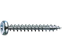 SPAX Vis universelle 3,5 x 20 mm, 200 pièces, T-STAR plus, tête demi-ronde, filetage total, 4CUT, WIROX A9J, galvanisé brillant,