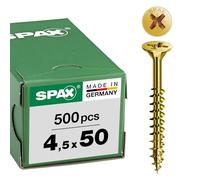 Spax Vis universelle 4,5 x 50 mm – tête fraisée Pozidriv – filetage partiel – 500 pièces