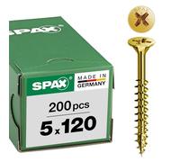 SPAX Vis universelle tête fraisée Pozidriv 5 x 120 mm filetage partiel 200 pièces