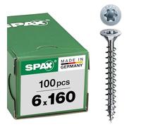 SPAX Vis universelle, 6 x 160 mm, 100 pièces, filetage total, tête fraisée, T-STAR plus T30, WIROX - 1191010601605
