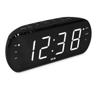 SPC FRODI View - Radio-réveil, écran et Chiffres XL, 2 alarmes | Sur secteur, snooze 9 min, variateur avec extinction totale, radio FM et port USB