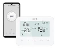 SPC Vesta Thermostat - Thermostat de Chauffage WiFi pour chaudière à gaz, contrôle Intelligent par Application, Compatible Alexa/Google, détection de fenêtre Ouverte, programmable et Mural - Blanc