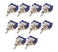 SPDT Interrupteur à bascule ON/ON miniature pour 6 A 125 V AC Lot de 10 interrupteurs à bascule en métal 3 broches robustes et durables Interrupteur miniature ON/ON pour modèles électroniques DIY SPDT